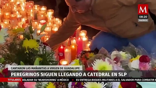 Feligreses cantan las mañanitas a la Virgen de Guadalupe en SLP