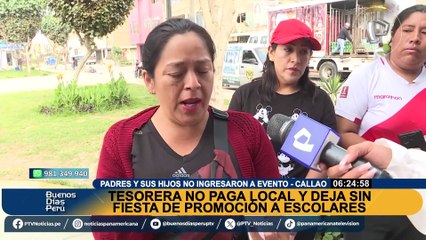 Estafan a escolares en Callao: tesorera no paga local y deja sin fiesta de promoción a estudiantes
