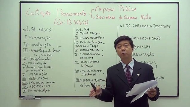 Aula 76 (Licitação - Procedimentos Empresa Pública e Sociedade de Economia Mista) Direito Administrativo