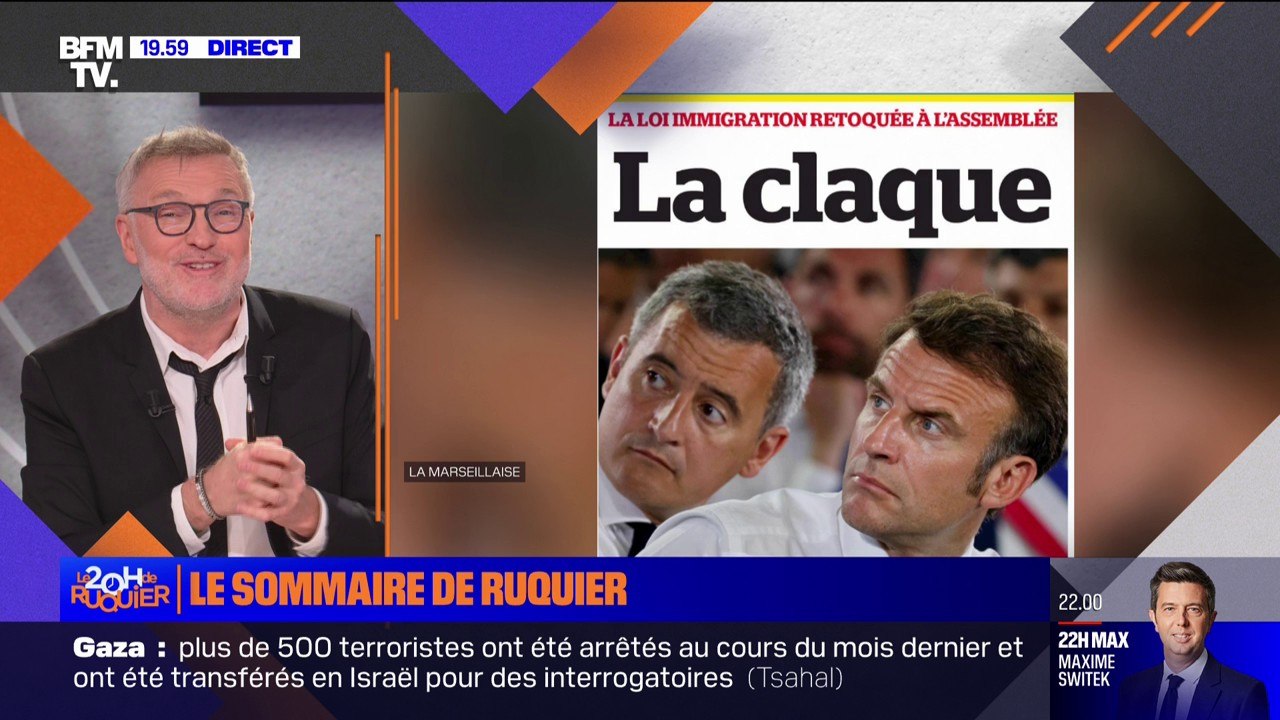 Rejet du projet de loi immigration et ses conséquences: le sommaire du 20H de Ruquier