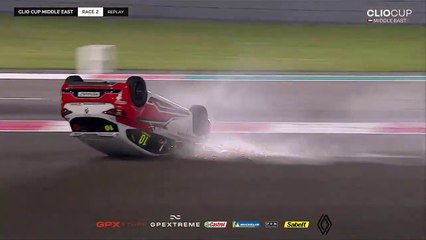 Clio Cup Middle East 2023 Abu Dhabi Race 2 Novikov Flip