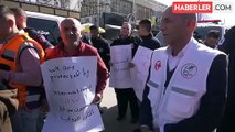 Batı Şeria'daki sağlık çalışanlarından İsrail protestosu