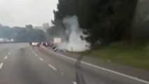 Quadrilha explode carro-forte na Rodovia dos Imigrantes em São Paulo