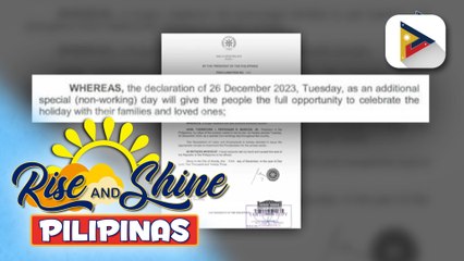 Dec. 26, idineklara ni PBBM na special non-working day
