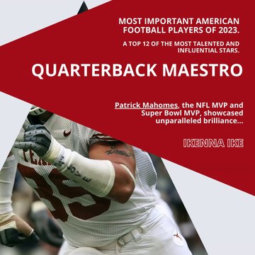 | IKENNA IKE | MOST IMPORTANT AMERICAN FOOTBALL PLAYERS OF 2023 (PART 1) (@IKENNAIKE)