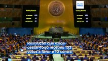 Assembleia-Geral da ONU exige cessar-fogo na Faixa de Gaza