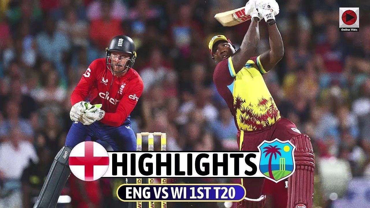 West Indies v England | 1st T20I | willow cricket highlights - highlights for kids
