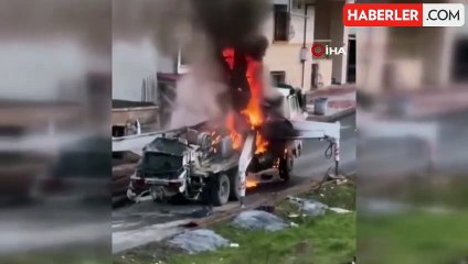 Download Video: Arnavutköy'de Beton Mikseri Pompası Alev Topuna Döndü