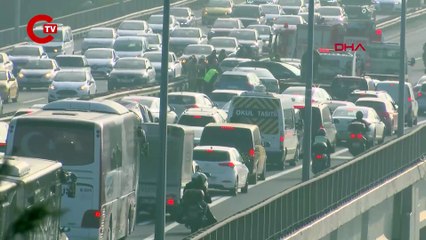 15 Temmuz Şehitler Köprüsü'nde 8 araçlık zincirleme kaza