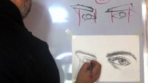 Drawing sketch of eyes with pencil step by step - HD 1080p