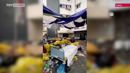 İsrail'in hedef aldığı Şifa Hastanesi'nin son durumu görüntülendi