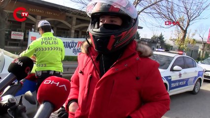 KADIKÖY'DE KIRMIZI IŞIK DENETİMİNDE CEZA YAZILAN SÜRÜCÜ İSPATLASINLAR GEÇTİĞİMİ