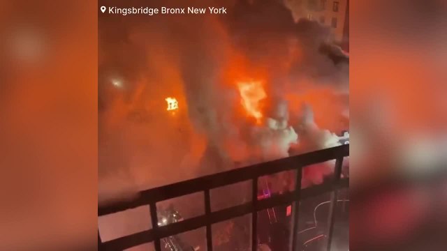 Video: Flames engulf multiple businesses in the Bronx