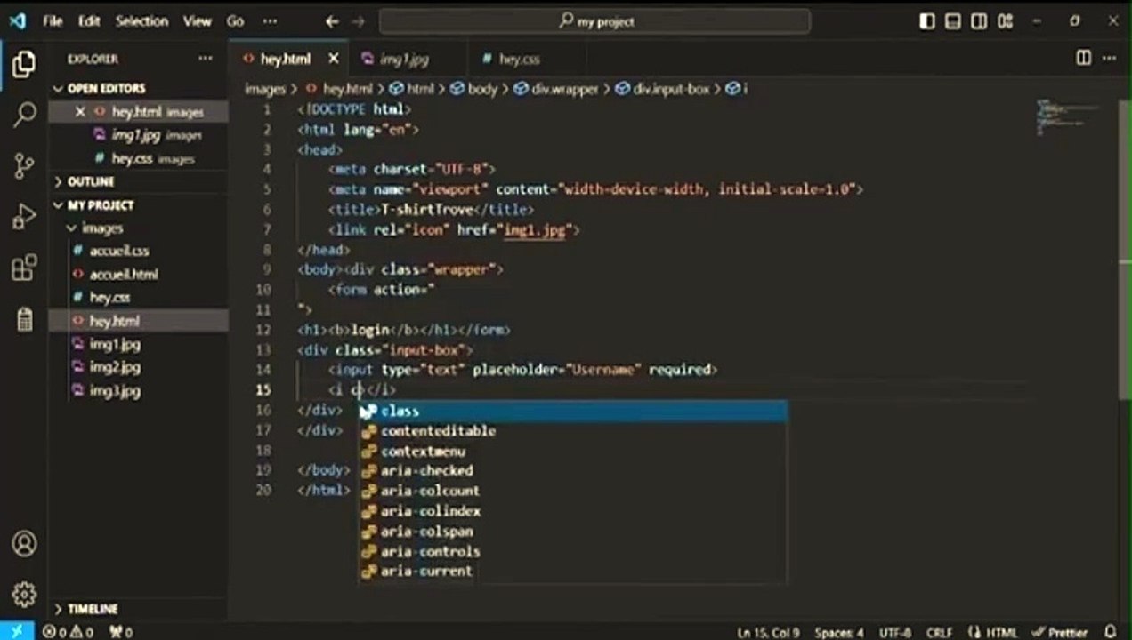 site web html css js