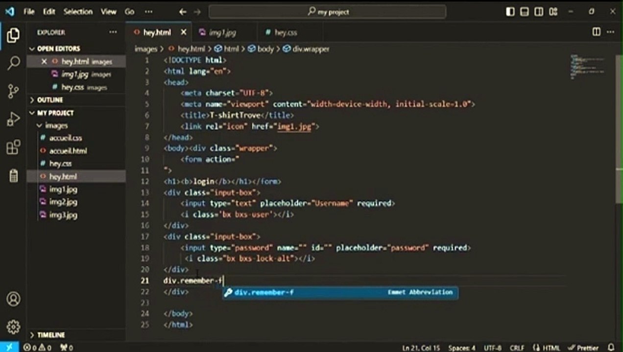site web html css js