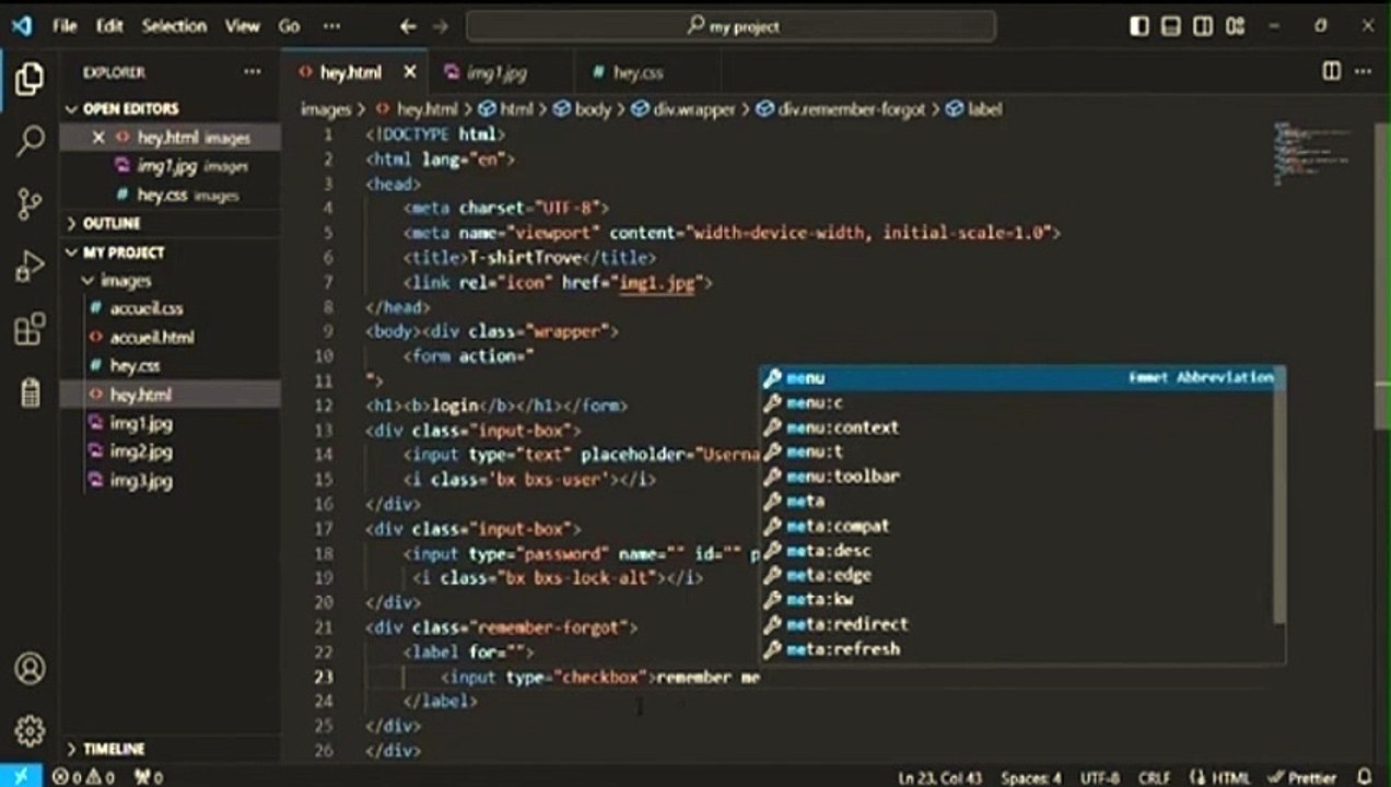 site web html css js