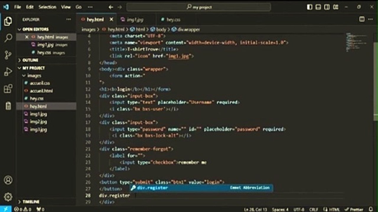 site web html css js