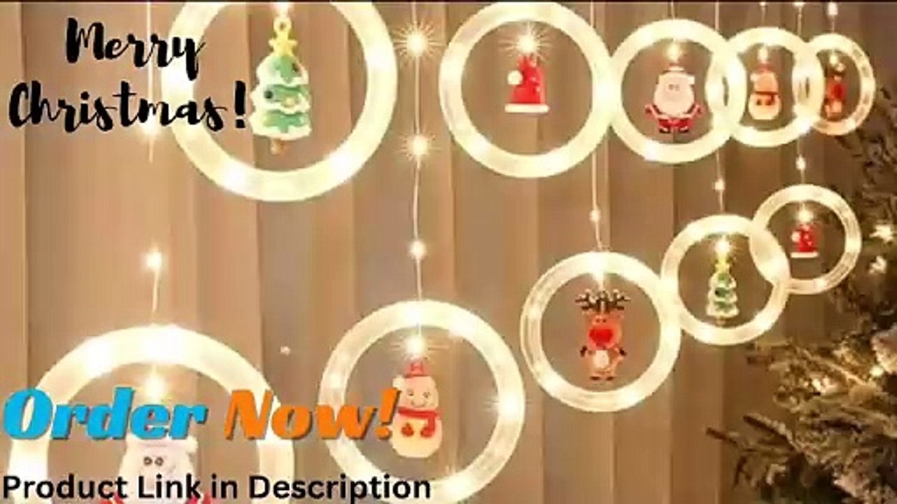 MILEXING Christmas Lights, 10 Tree Lights 120 LED Christmas Decorations Indoor, Battery Operated Christmas Window Lights 9.84 ft Waterproof String Light (Warm Round lamp)