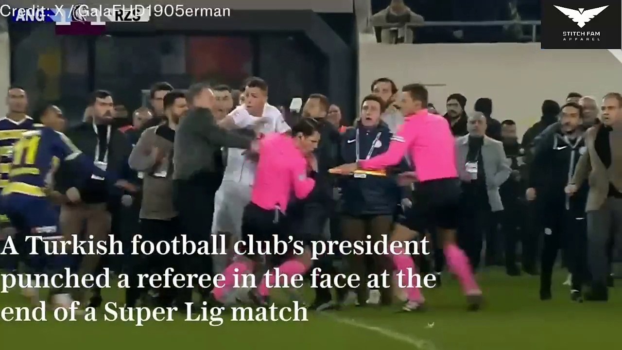 Referee Punched By club President Turkish Super League video Dailymotion