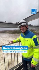 La crue le 13 décembre 2023 au barrage de Tuilières en Dordogne