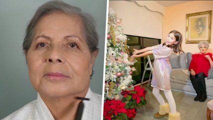 Enchulamos con un perfilado a una abuelita y Anel mostró cómo decorar el árbol de Navidad de blanco