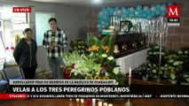 Familiares velan a peregrinos atropellados en Puebla; exigen justicia