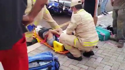 Motociclista fica ferido em acidente na Rua Recife