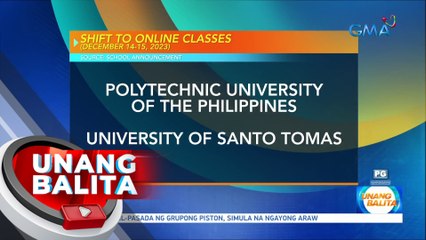 UB Unang Balita: Online Classes Return December 14-15, 2023 📚