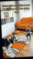 The joy of a child playing with the crazy dog/