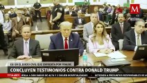 Concluyen los testimonio en juicio contra Donald Trump por fraude en NY