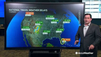 Where will the weather cause travel delays this Thursday?