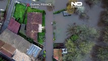 شاهد: مياه الأمطار تغمر الطرقات والحقول في جيروند الفرنسية