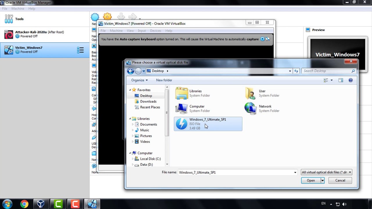 4# Installing Windows 7 | تثبيت نسخة ويندوز 7 داخل بيئة العمل الوهمية
