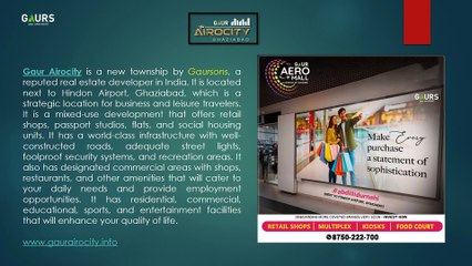 One-stop shopping place under one roof at Gaur Aero Mall, next to Hindon Airport, Ghaziabad!!