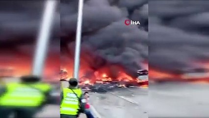 Katliam gibi kaza: 16 araç küle döndü: 8 ölü, 14 yaralı var