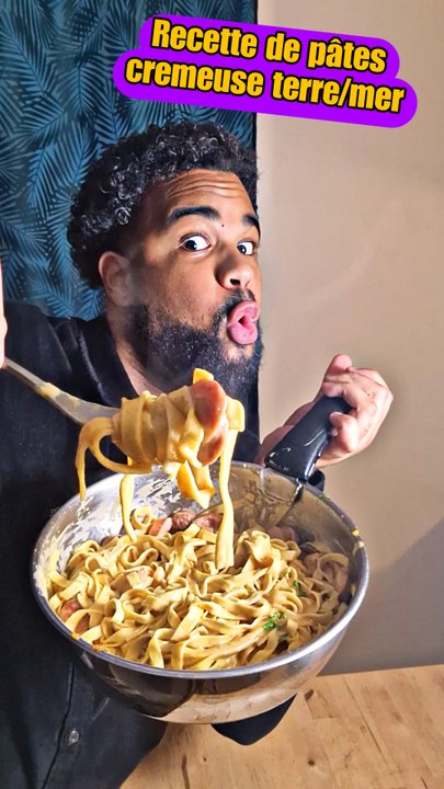 Ma recette de pates crèmeuses terre/mer