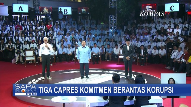Ini Komitmen 3 Capres Berantas Korupsi Usai Jokowi Sebut Banyak Pejabat Indonesia Dipenjara