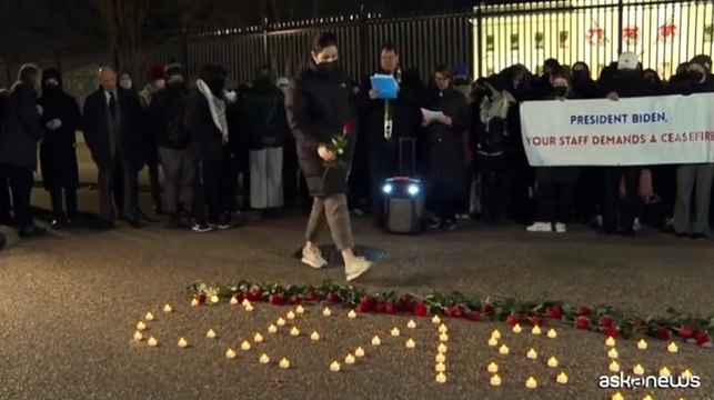 Veglia per il il cessate il fuoco a Gaza davanti alla Casa Bianca