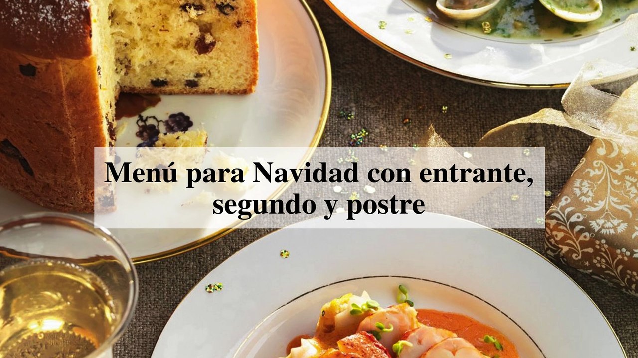 Menú para Navidad con entrante, segundo y postre