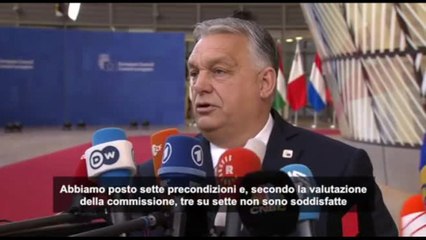 Orban: "Ue non è in posizione" di aprire trattativa adesione con Kiev