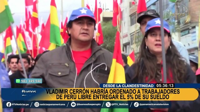 Vladimir Cerrón estaría exigiendo a trabajadores de Perú Libre el 5% de sus sueldos