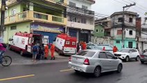Ponto de ônibus desaba no bairro de Sussuarana em Salvador