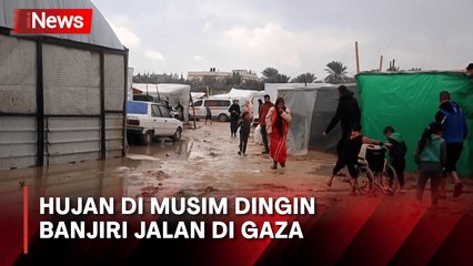 Ribuan Pengungsi di Gaza Terpaksa Hidup di Tengah Banjir