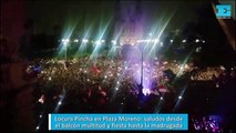 Locura Pincha en Plaza Moreno: saludos desde el balcón multitud y fiesta hasta la madrugada