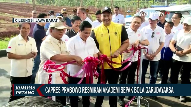 Capres Prabowo Resmikan Akademi Sepak Bola Garudayaksa di Cileungsi