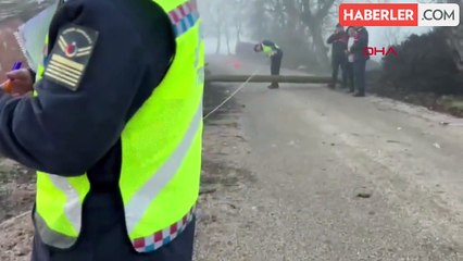 İnegöl'de elektrik direğine çarpan motosiklet sürücüsü yaralandı