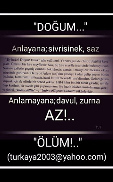 Anlayana sivrisinek saz, anlamayana davul, zurna az