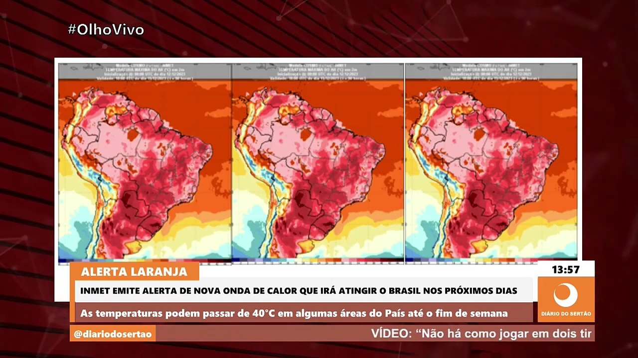 Instituto Nacional de Meteorologia emite alerta laranja de nova onda de calor que atingirá o Brasil