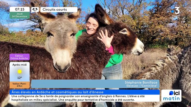 À Berzème, Camin'Âne , élevage d'ânes pour des randonnées, de la médiation, des cosmétiques...