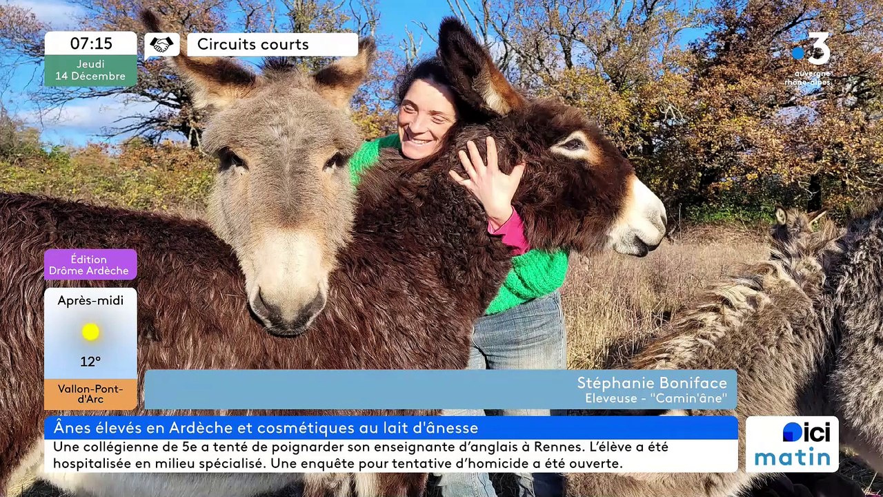 À Berzème, "Camin'Âne", élevage d'ânes pour des randonnées, de la médiation, des cosmétiques...